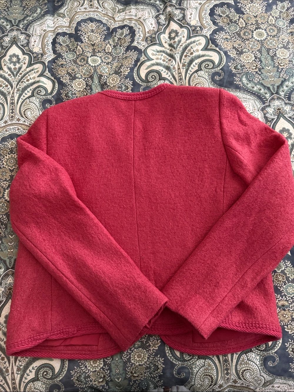 Talbots Raspberry Pink Military-Style Gold Button Jacket - Picture 6 of 6